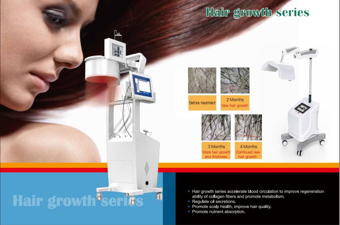 Diode Laser 650nm Hair Regrowth Machine With 3 Types Lights Diode Laser Hair Growth